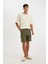 Relax Fit Pamuklu Kargo Cepli Basic Düz Bermuda Şort C7672AX24SM 2