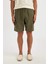 Relax Fit Pamuklu Kargo Cepli Basic Düz Bermuda Şort C7672AX24SM 4