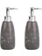 Mermer Desenli Gri Sıvı Sabunluk 2 Adet 8 x 8 x 17 cm 300 ml 1