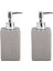 Seramik Sıvı Sabunluk 2 Adet Gri Modern 7 x 7 x 17 cm 300 ml 1