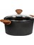 Premium Bio Granit Alüminyum Döküm Nisch Tencere Seti (Siyah-Siyah Kulp) 3
