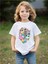 Smile Kalp Baskılı Kız Çocuk Pamuklu Bisiklet Yaka Basic Tshirt 1