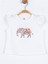 Kız Bebek Pamuklu Taşlı Fil Baskılı Tshirt 4
