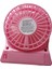 USB Şarjlı Masaüstü Fan 3 Kademeli Mini Şarjlı Fan Mobil Soğutucu Pembe 2
