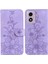 Motorola Moto G04S Kabartmalı Zambak Manyetik Kart Tutucu Cüzdan Için Flip Case (Yurt Dışından) 1
