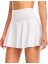 Beyaz Darkalıp Çift Katmanlı Sırt Fermuarlı Etek Darkalıp Polyamid Kumaş Mini Shorts Skirt 3