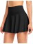 Siyah Darkalıp Çift Katmanlı Sırt Fermuarlı Etek Darkalıp Polyamid Kumaş Mini Shorts Skirt 3