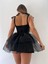 Siyah Nokta Baskı Spagetti Lolita Tarzı Cutecore Mini Elbise 4
