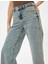Standart Bel Kot Pantolon Geniş Paça Düğmeli Cepli Pamuklu - Wide Leg Jeans 5