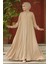 Düğmeli Camel Tesettür Elbise 520066C 1