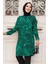 Desenli Yeşil Tesettür Viskon Tunik 11706Y 1