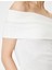 Madonna Yaka Crop Bluz Kısa Kollu Bürümcük Dokulu Slim Fit 5