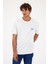 Erkek Vena Beyaz Logo Kabartma Baskılı Bisiklet Yaka Tişört 1
