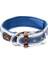 Özel Tasarım Thor Deri Köpek Boyun Tasması Mavi Beyaz 2