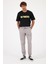 Erkek Simon Buz Gri Slim Fit Gabardin Jogger Pantolon 1