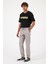 Erkek Simon Buz Gri Slim Fit Gabardin Jogger Pantolon 2