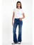 Kadın Emilie Dirty Med Blue Bootcut Jean Pantolon 1