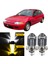 Honda Civic 1991-1995 Uyumlu Mercekli Far Ampulü LED Xenon Çift Renk Sarı-Beyaz Far Şimşek Etkili Csp LED Lamba Uzun Kısa 2 Adet Takım 1