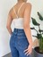 Fav Style Kadın Büzgülü Gloplu Askılı Crop Top Büstiyer 4