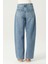 Orta Mavi Yüksek Bel Patı Fermuarlı Loose Jean Pantolon C 4934-017 4
