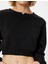 Crop Sweatshirt Bisiklet Yaka Ribanalı Uzun Kollu Rahat Kalıp 5