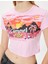 Crop Tişört Kısa Kollu Slogan Baskılı Bisiklet Yaka Slim Fit 5
