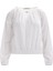 Minimalist Geometrik Desenli Uzun Kol Crop Bluz - Şifon Kumaş 1