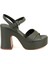 Sara Yeşil Platform Topuklu Sandalet 1
