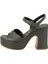 Sara Yeşil Platform Topuklu Sandalet 3