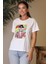 Baskılı Kısa Kollu Ekru Kadın T-Shirt 27421-2Y4 1