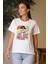 Baskılı Kısa Kollu Ekru Kadın T-Shirt 27421-2Y4 3