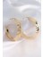 Mulvxxmd XDN02 Pirinç Gold Renk Yaprak Desenli Halka Küpe (Mulvix) 1