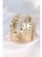 Mulvxxmd XDN02 Pirinç Gold Renk Yaprak Desenli Halka Küpe (Mulvix) 2