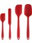 Paslanmaz Çelik Çekirdekli Silikon Spatula Seti (4 Parça Set, Kırmızı) (Yurt Dışından) 1