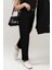 Kız Çocuk Yakası Taş Işlemeli Kolsuz Bluz Kemerli Blazer Ceket Pantolon Black Alt Üst Takım 5