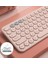Qwert Kablosuz Sessiz Mini Oyun Klavye Mouse Combo Yuvarlak Düğme Sihirli Klavye Mouse Kit iPad iPhone Telefon Için Hp Dizüstü Pc Gamer | Klavye (Pembe) (Yurt Dışından) 4