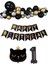 Siyah Kedili Happy Bırthday Doğum Günü Seti Kedi konsept Balon Seti 1 yaş Parti Doğum Günü Konsept Parti Eğlence 1