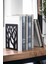 Ağaç Desenli Metal Kitap Desteği - Kitap Tutucu - Ev ve Ofis Dekoratif Aksesuar( 2 Li Set) Siyah 2