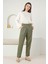 Keten Havuç Pantolon Küf Yeşili 5