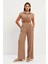 Camel Bel ve Cep Detaylı Rahat Kesim Pantolon 1