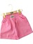 Renkli Gabardin Cepli Kız Kot Şort - Pembe 3