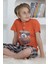 Minigimin Cicileri Erkek Çocuk Kapri Düğmeli Ekose Pijama Takım Kiremit 3