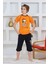 Snpyy Desenli Erkek Çocuk Pijama Takımı Turuncu 1