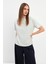 Taş Bisiklet Yaka Taş Detayllı Mini Baskılı T-Shirt 1
