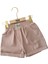 Renkli Gabardin Cepli Kız Kot Şort - Bej 3