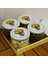 Home 4'lü 300 ml Yuvarlak Cam Kavanoz - Sarı Çiçek Model 1
