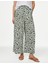 Yüksek Bel Desenli Crop Wide Leg Pantolon 3