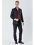 Siyah Kaşe Hakim Yaka Desenli Yırtmaçlı Astarlı Slim Fit Dar Kesim Klasik Kaban 1008235151 5