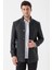 Siyah Kaşe Hakim Yaka Desenli Yırtmaçlı Astarlı Slim Fit Dar Kesim Klasik Kaban 1008235153 1