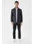 Siyah Kaşe Hakim Yaka Desenli Yırtmaçlı Astarlı Slim Fit Dar Kesim Klasik Kaban 1008235153 2